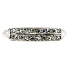 Art Deco Diamond Ring 1/2ct Two Row Single Cuts Original 1947 Antique Platinum