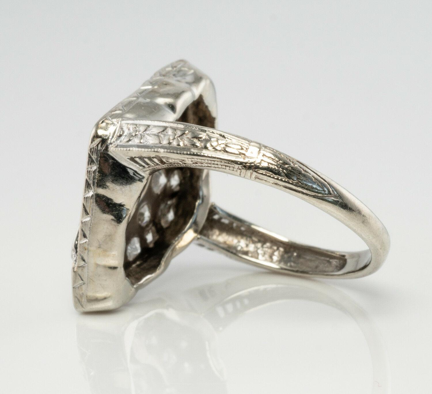 Art Deco Diamond Ring 14K Gold Geometric Vintage 1.58 TDW For Sale 1