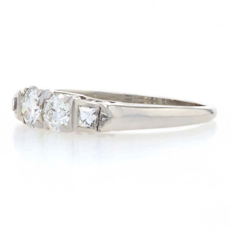 For Sale:  Art Deco Diamond Ring, 14k Gold Two-Stone w/ Accents Vintage European Cut .96ctw 3