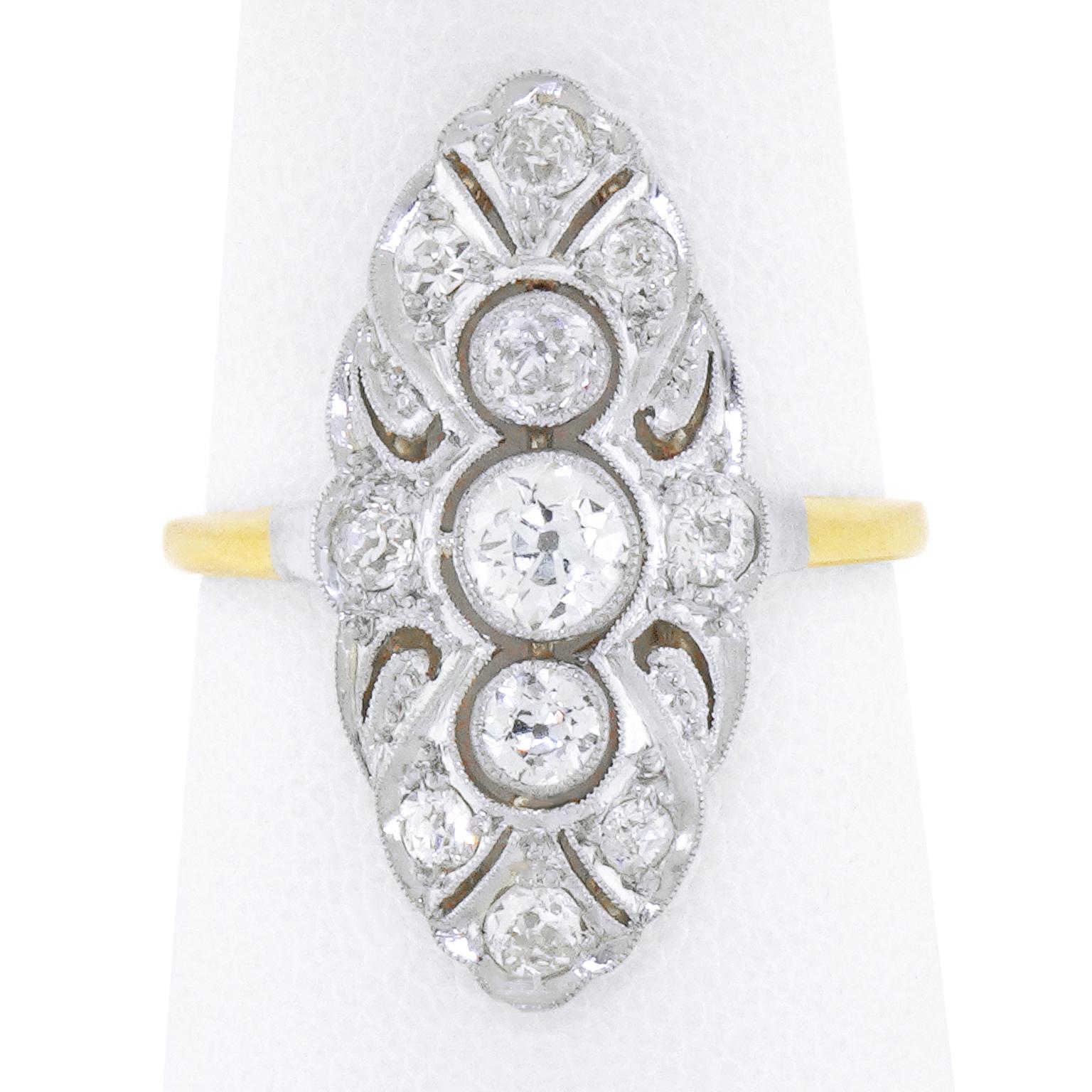 Art Deco Diamond Ring 14k / Plat, circa 1920s For Sale 5