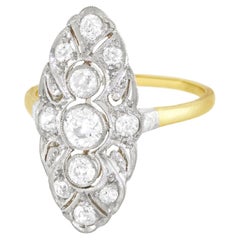 Art Deco Diamond Ring 14k / Plat, circa 1920s