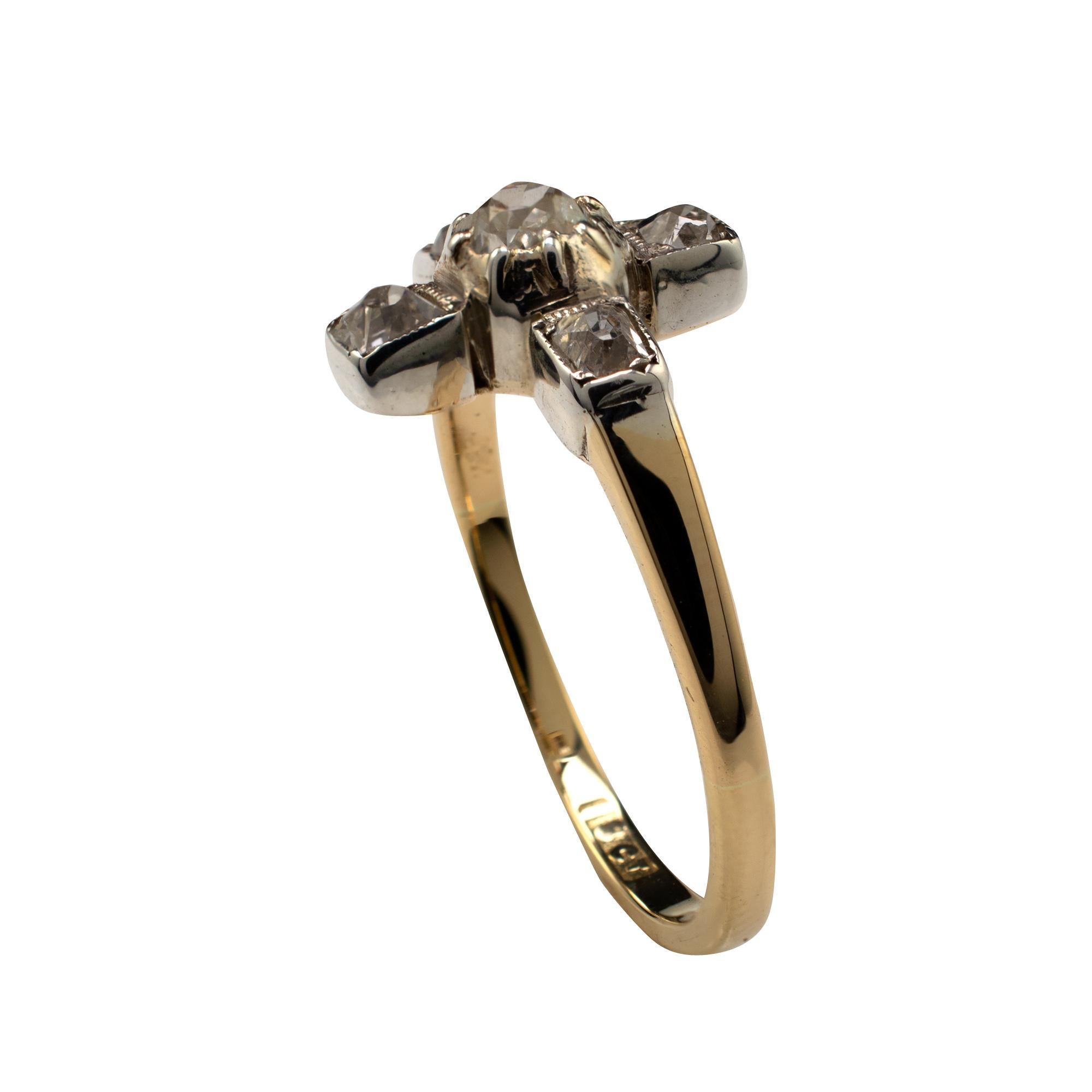 Women's Art Deco Diamond Ring 18 Karat White Gold, circa 1920s