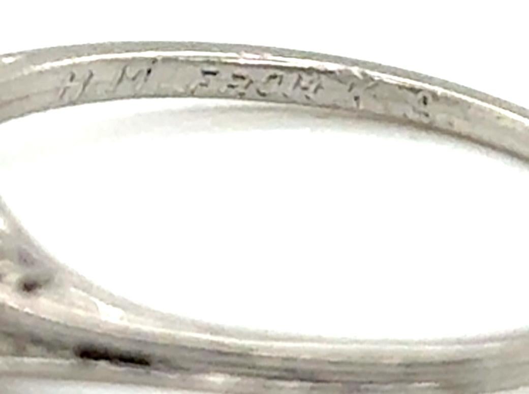 Art Deco Diamond Ring .27ct Marquise Mined Solitaire Platinum Original 1930's 1