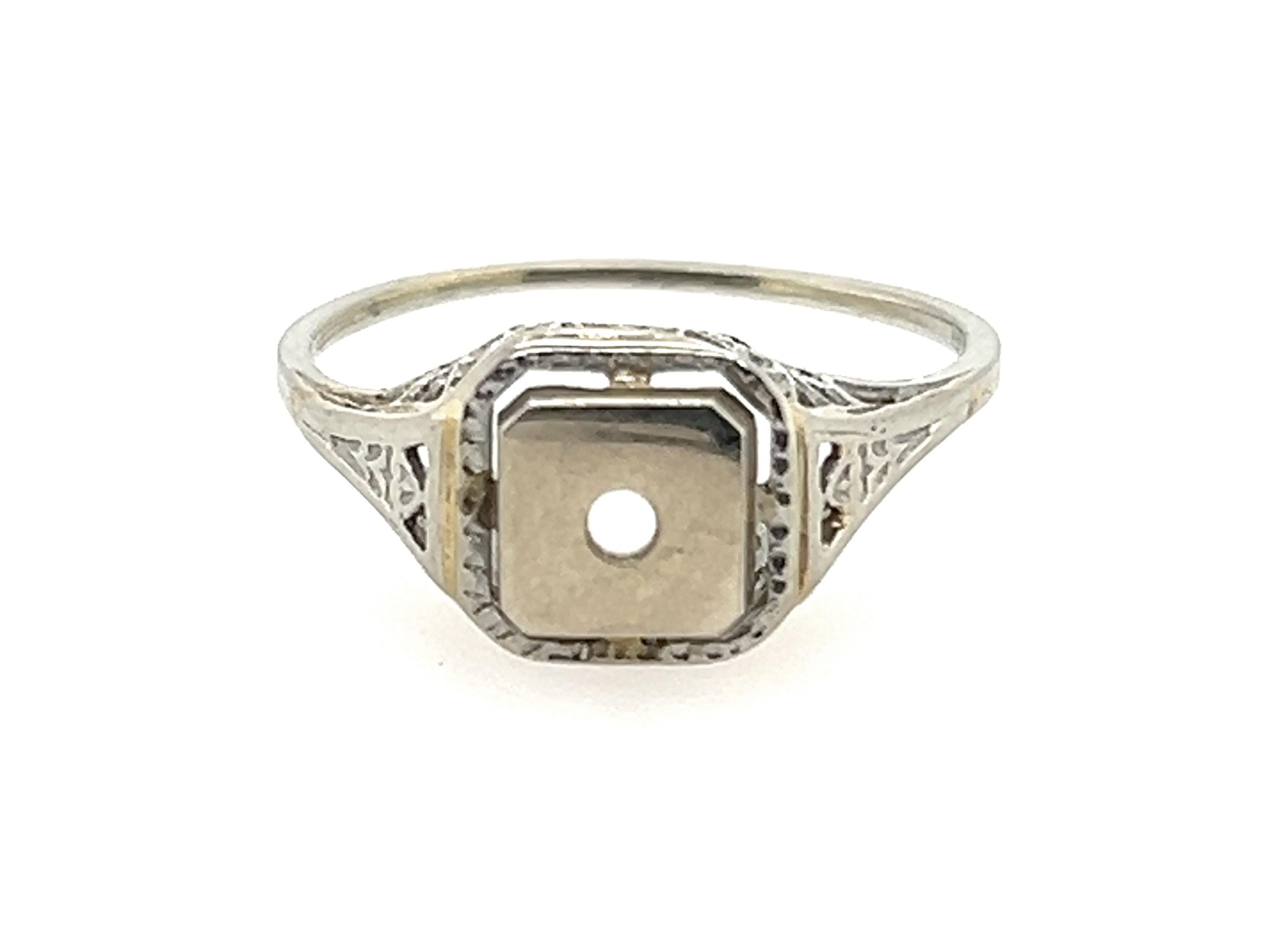 Old Mine Cut Art Deco Diamond Ring .38ct VS2 GIA Cert. Original 1930s Never Worn NOS 18K For Sale