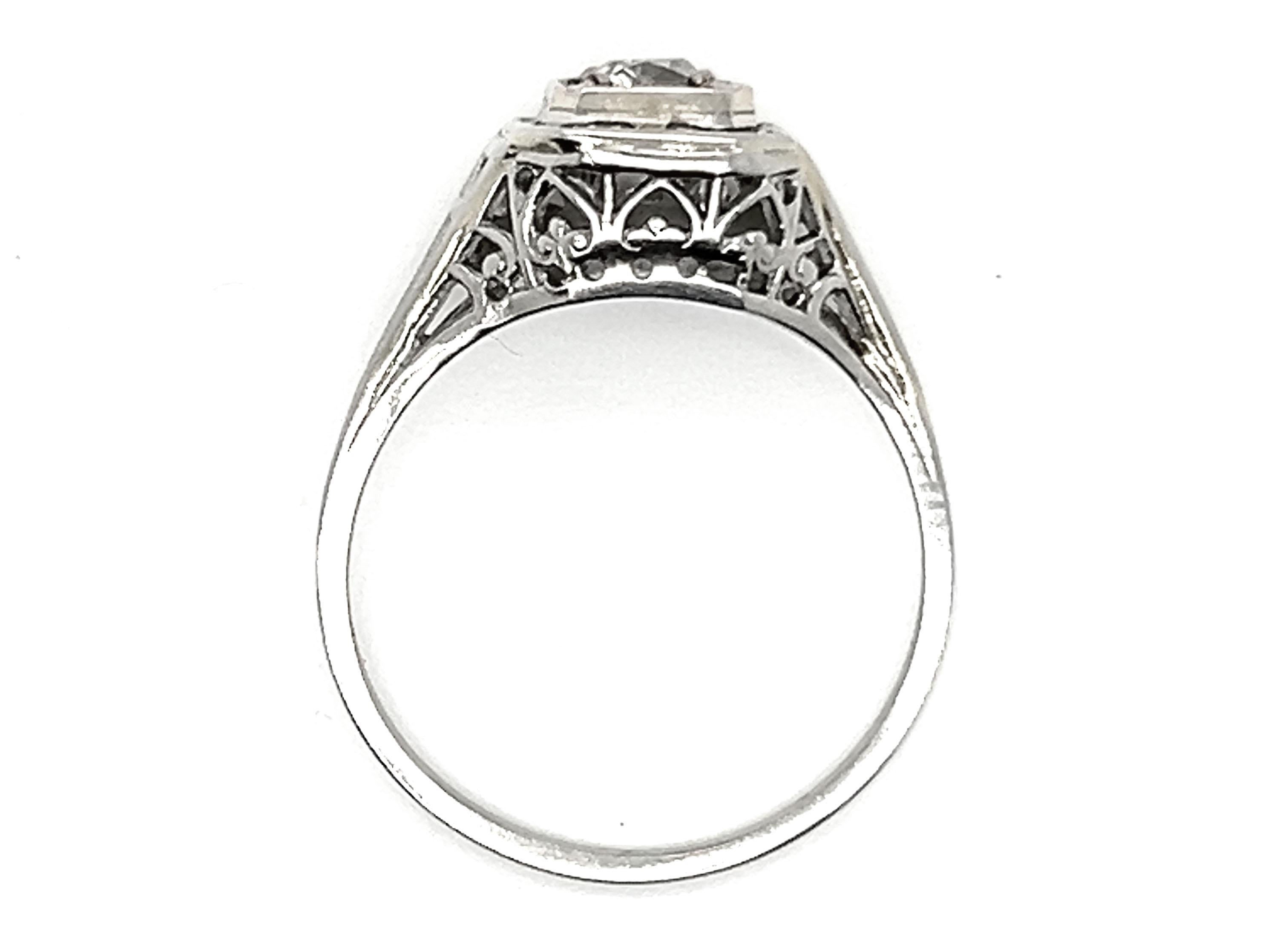 Art Deco Diamond Ring .38ct VS2 GIA Cert. Original 1930s Never Worn NOS 18K In New Condition For Sale In Dearborn, MI