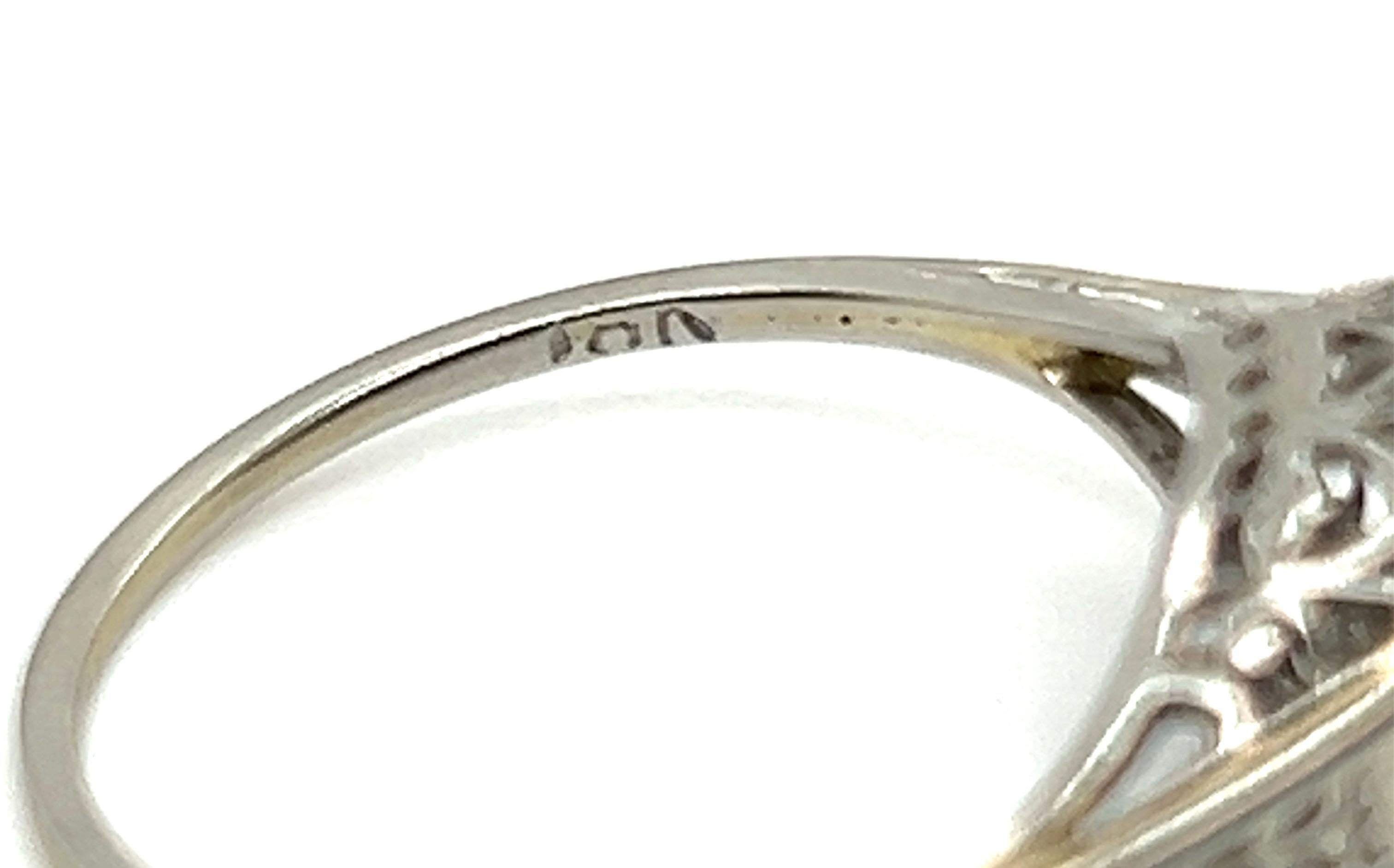 Art Deco Diamond Ring .38ct VS2 GIA Cert. Original 1930s Never Worn NOS 18K For Sale 3