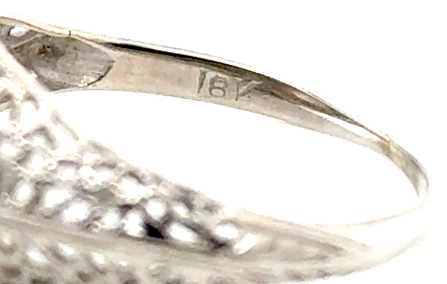 Art Deco Diamond Ring .46ct G/SI1 EGL Old Mine Cushion Original 1920's 18K For Sale 1