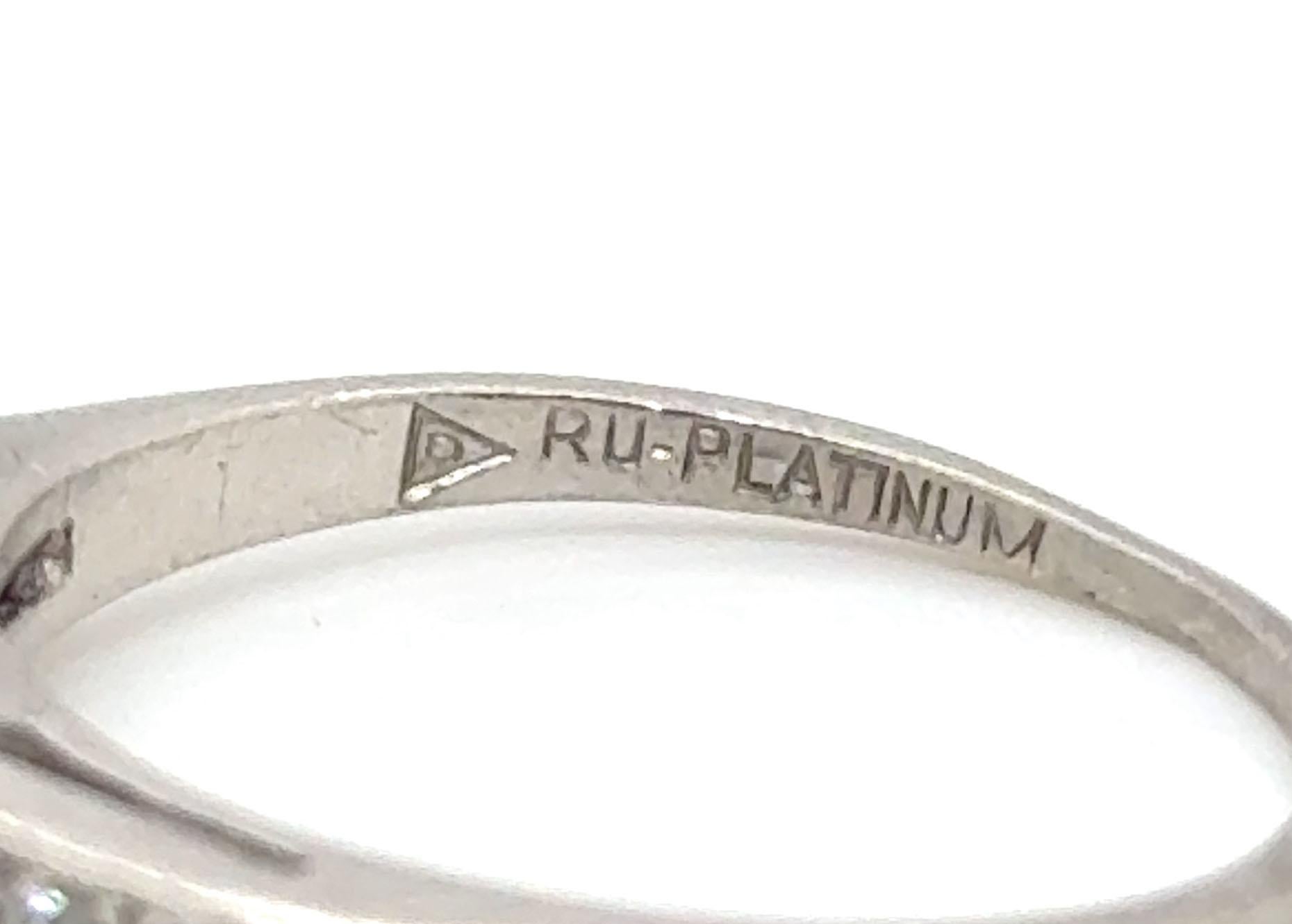 Old European Cut Genuine Antique Deco Diamond Ring .62ct Round Brilliant 1930's Antique Platinum For Sale