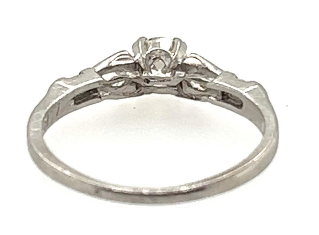 Art Deco Diamond Ring .62ct Transitional Cut H VS1 Original 1930s Antique Plat 2