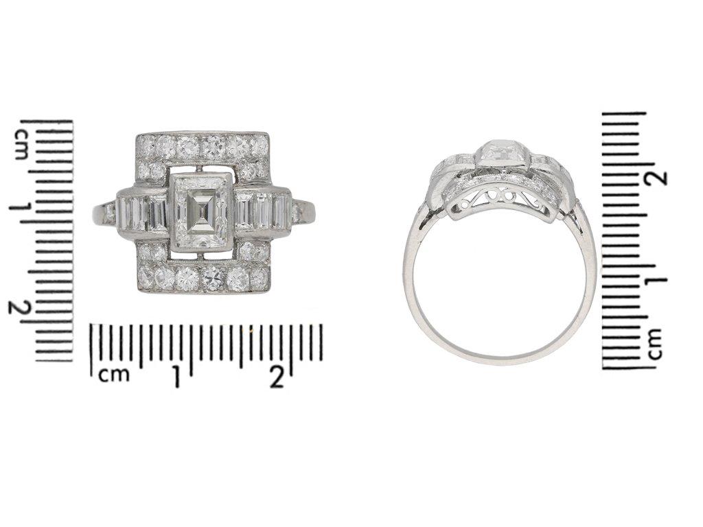 Octagon Cut Art Deco diamond ring, American, circa 1935. For Sale