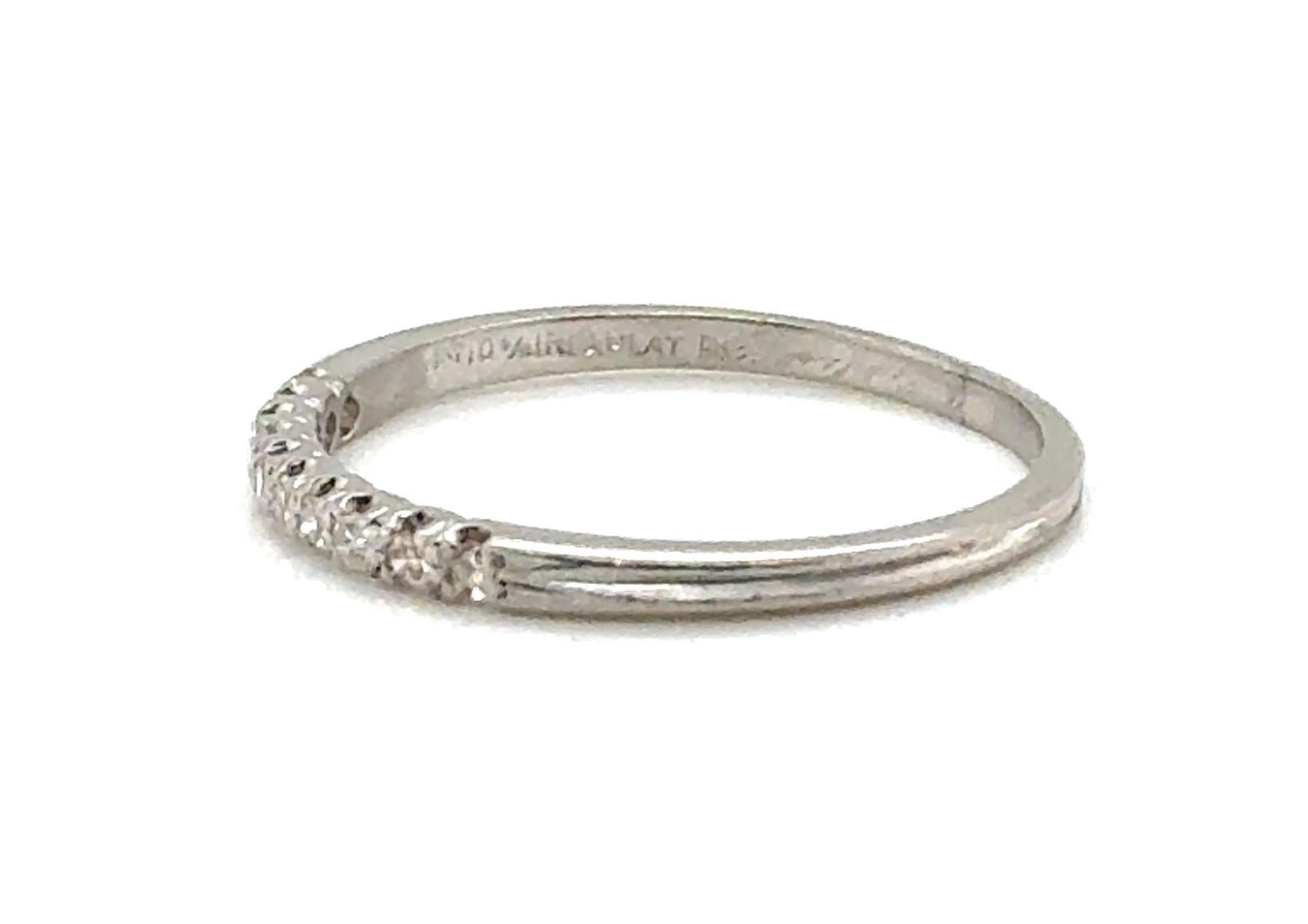 Art Decó Anillo de diamantes Aniversario Minado .20ct Platino Dinhofer Bros Años 30 Corte redondo en venta