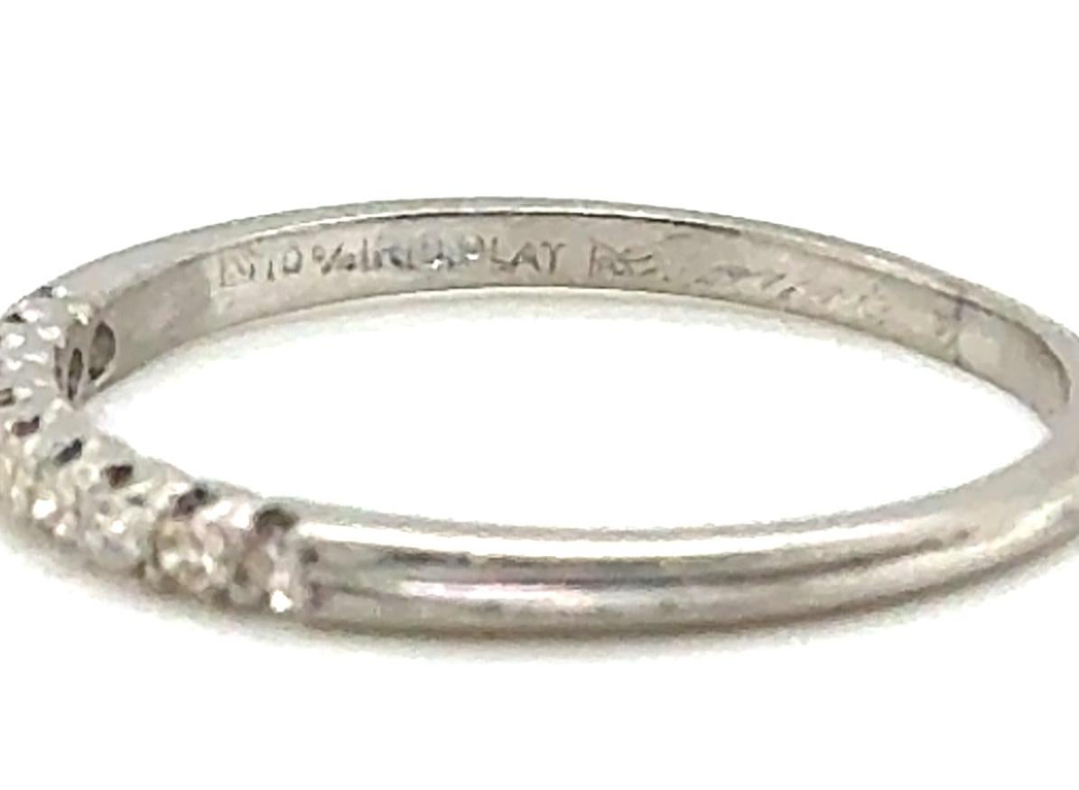 Art Decó Anillo de diamantes Aniversario Minado .20ct Platino Dinhofer Bros Años 30 en Excelente estado para la venta en Dearborn, MI