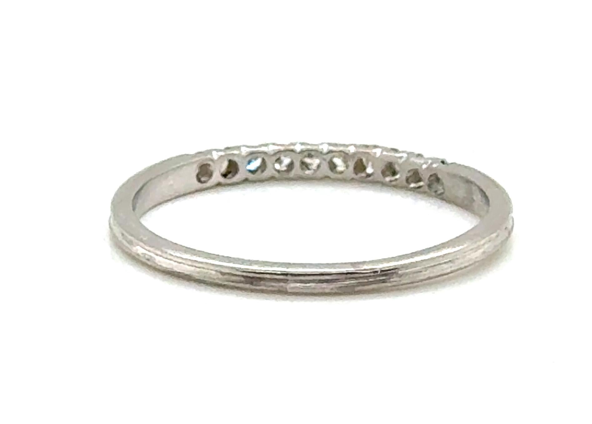 De las mujeres Art Decó Anillo de diamantes Aniversario Minado .20ct Platino Dinhofer Bros Años 30 en venta