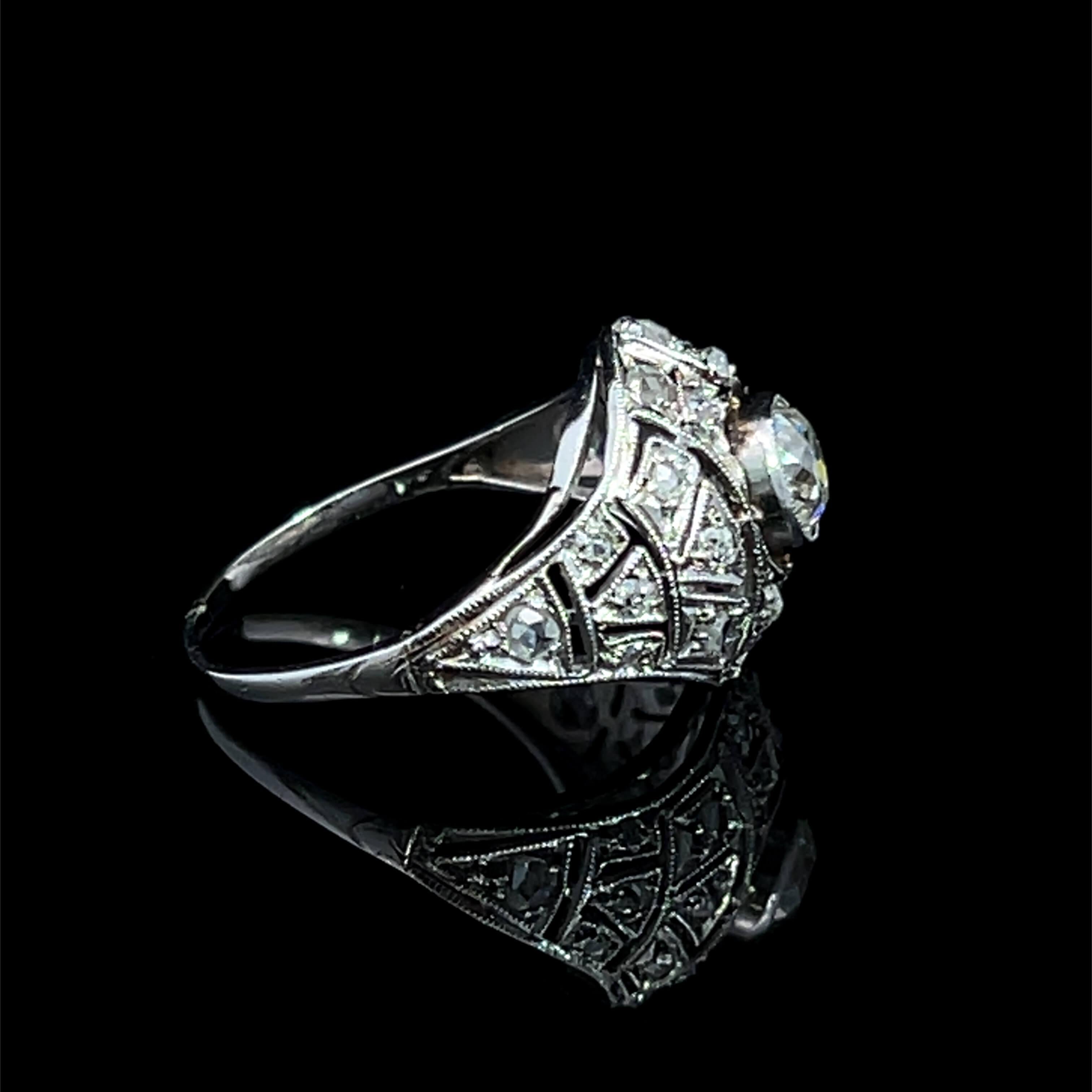 Anello con diamante Art Deco, circa 1930 In condizioni buone in vendita a ADELAIDE, SA