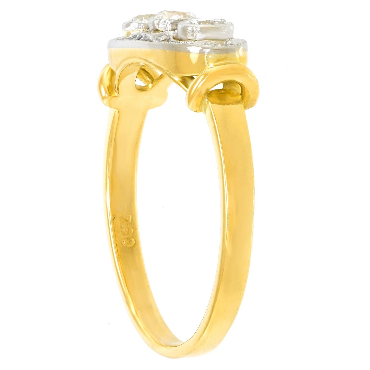 Art Déco Anello con diamante Art Deco in vendita