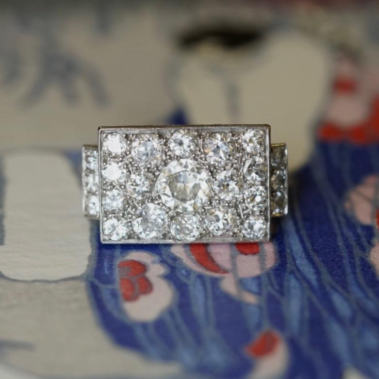 1920's vintage cluster engagement rings