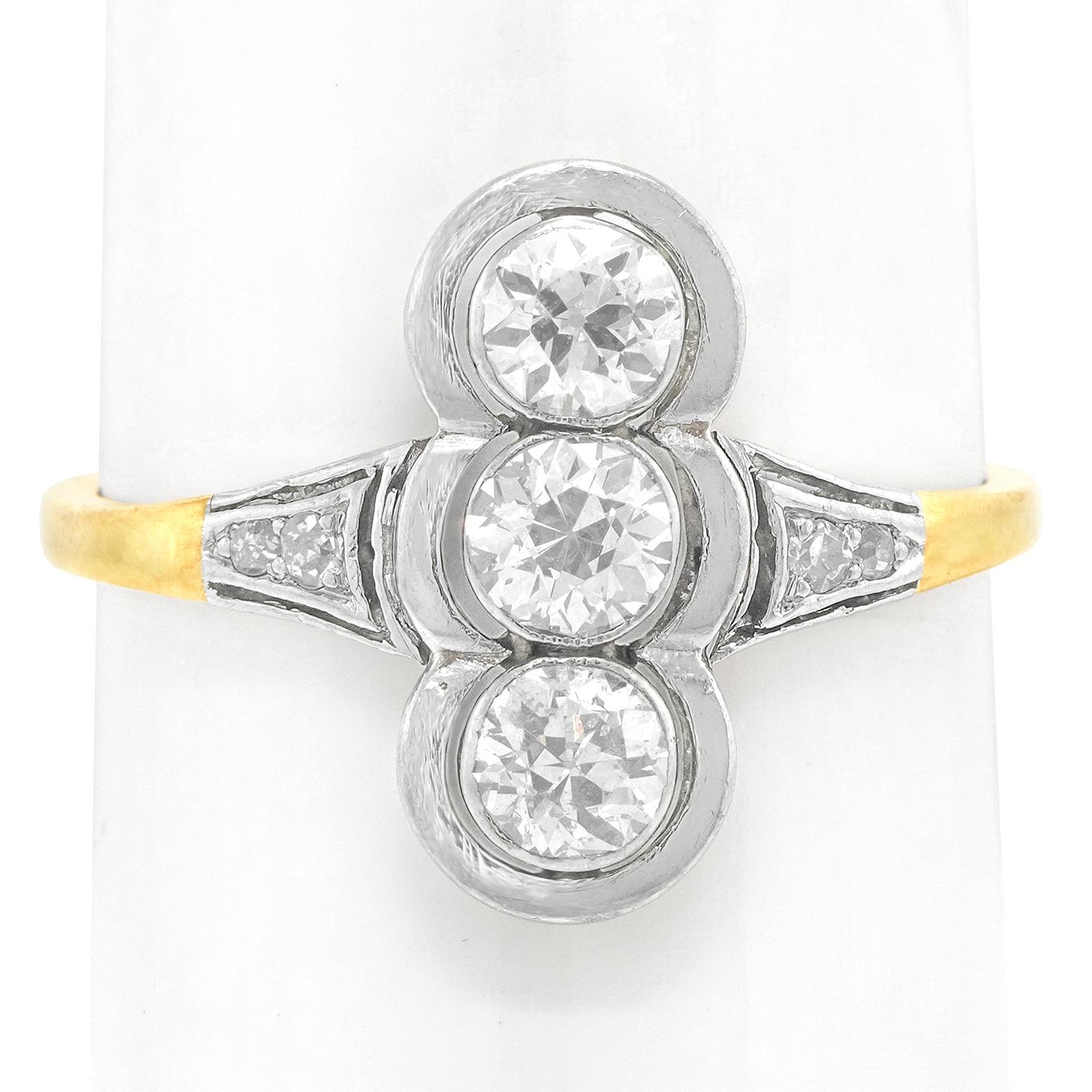 Women's or Men's Art Deco Diamond Ring For Sale