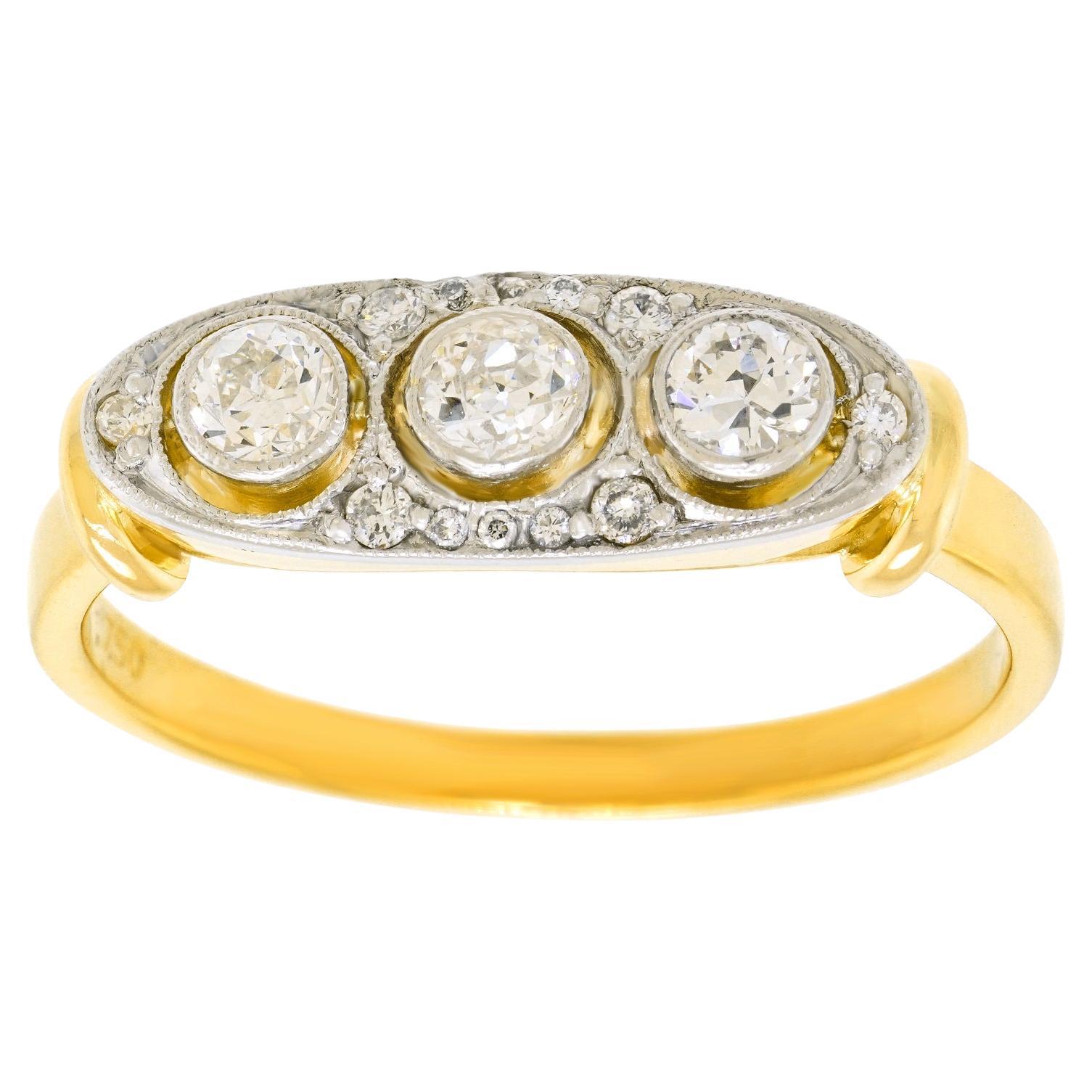 Anello con diamante Art Deco in vendita