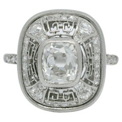 Anello con diamante Art déco