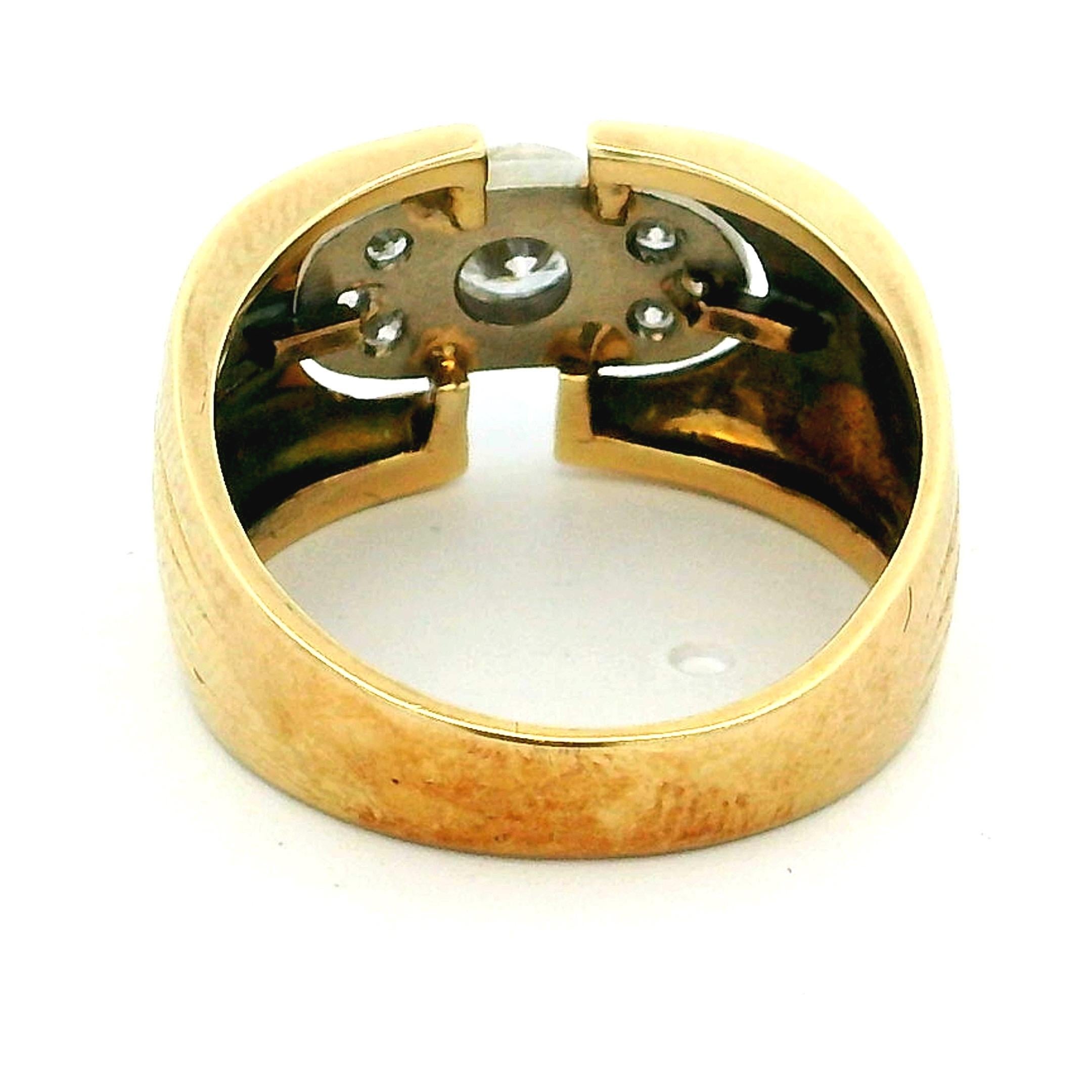 Anillo de diamantes Art Decó en oro de 14 quilates, centro de 0,50 ct, circa años 30 en venta 1