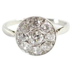 Antique Art Deco Diamond Ring in Gold 18 Karats, Platinum, Art Deco Jewelry
