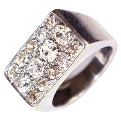 Art Deco diamond ring in white gold 18k, Maurice Beck, René Boivin's jeweler