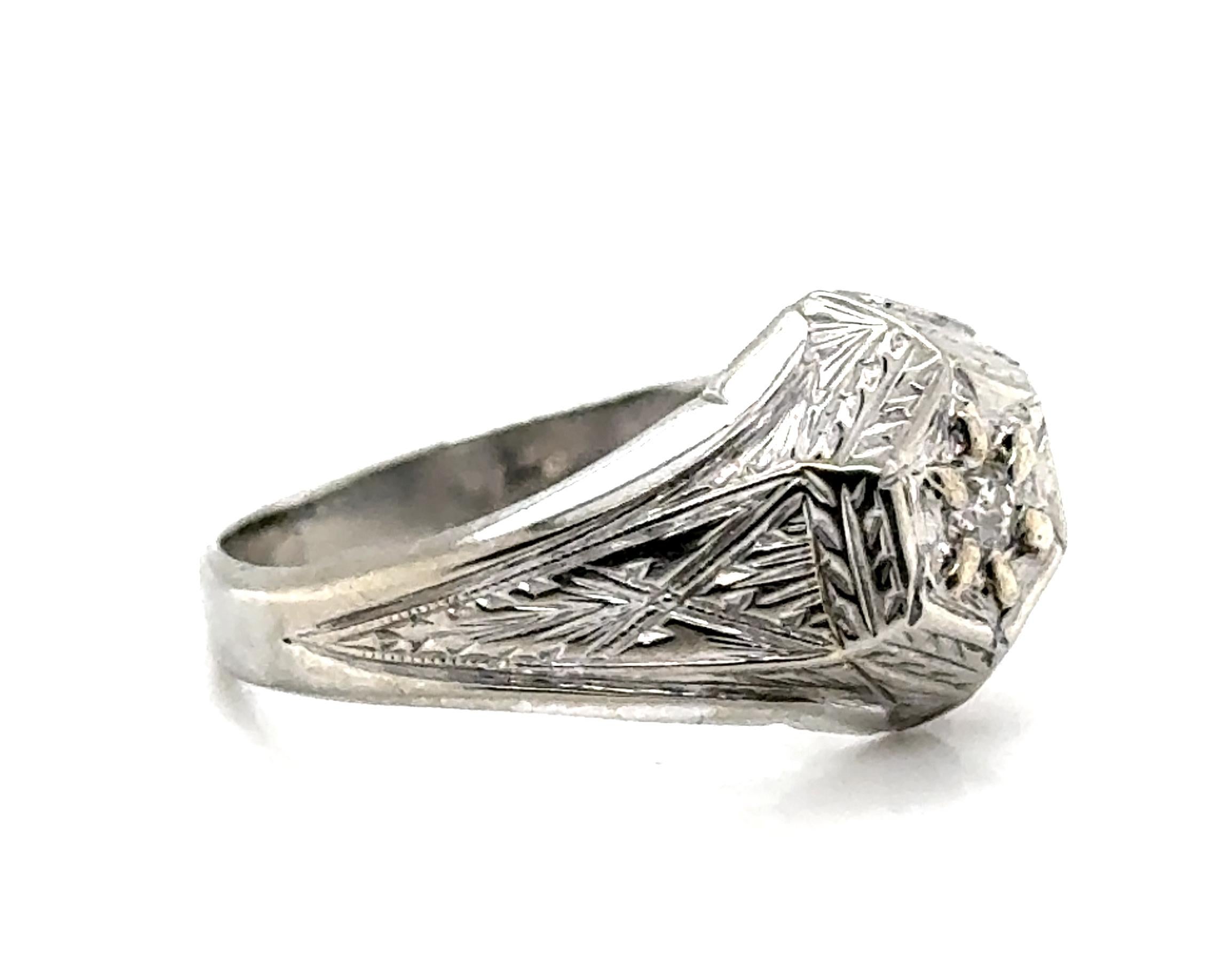 Genuine Original Antique from 1920's Mens Engagement Ring .15ct Diamond 18K White Gold 


Featuring a Genuine .15ct F VS Natural Mined Antique Single Cut Diamond Center

Trademarked Isador Shiffman

Perfect Engagement Ring for Antique Enthusiast
