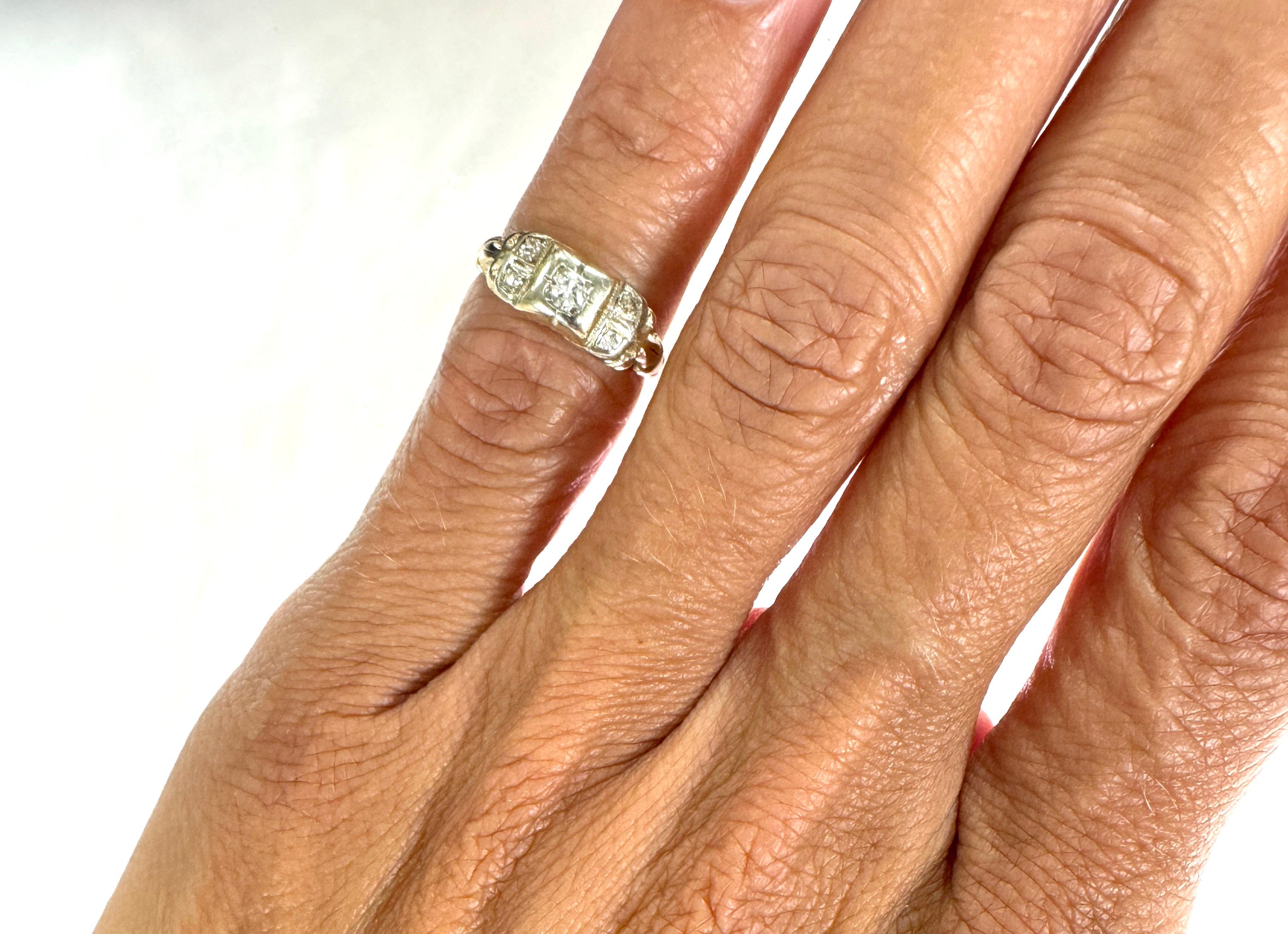 Women's Art Deco Diamond Ring Mined .18ct Transitional Original 1920's 14K Baby Ring