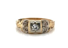 Antique Art Deco Diamond Ring Mined .18ct Transitional Original 1920's 14K Baby Ring