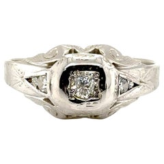 Art Deco Diamantring Mined .36ct Alteuropäischer Herren Belais Brothers 1920er Jahre
