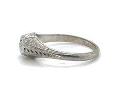 Art Deco Diamond Ring Old European Solitaire 14K Baskin Brothers Original 1930's