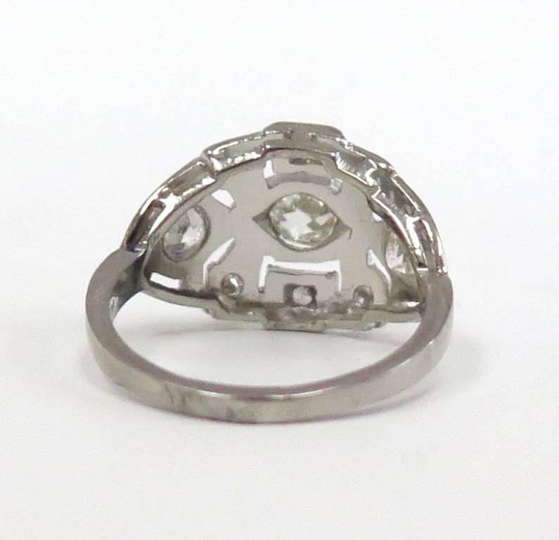 Art Deco Diamond Ring or Platinum In Excellent Condition In Bellmore, NY