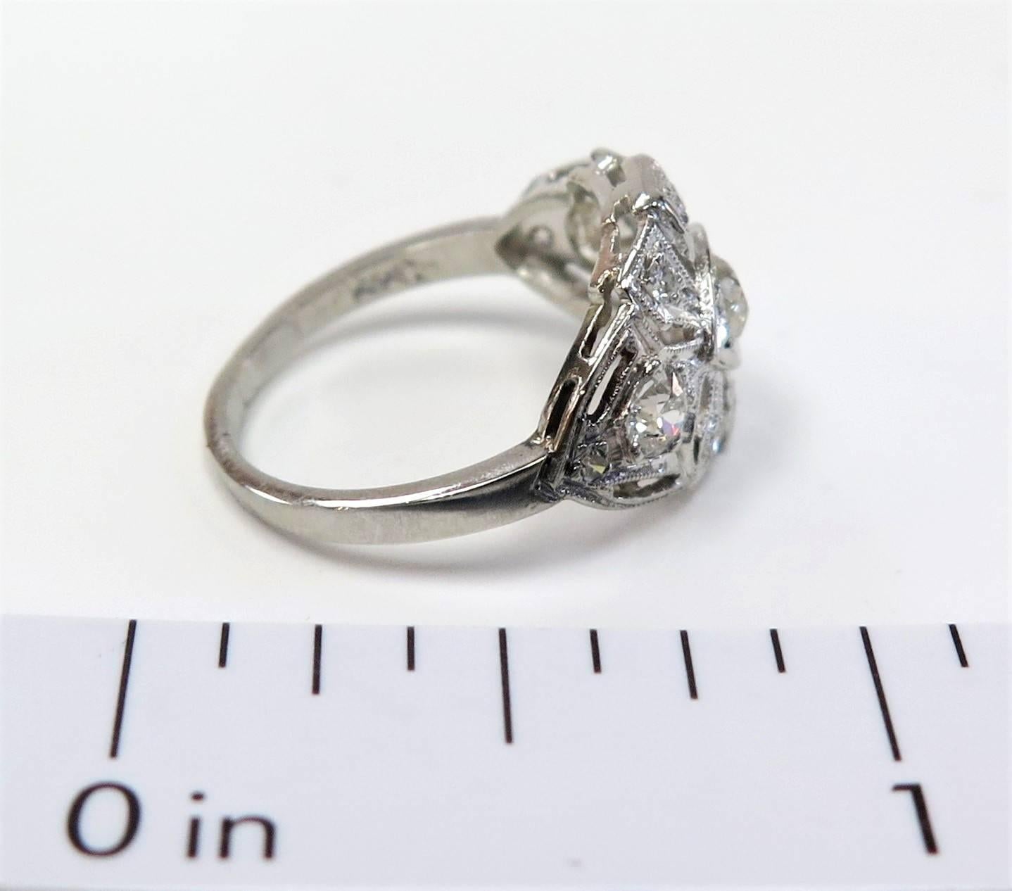 Art Deco Diamond Ring or Platinum 2