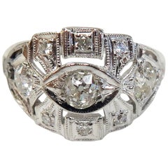 Art Deco Diamond Ring or Platinum