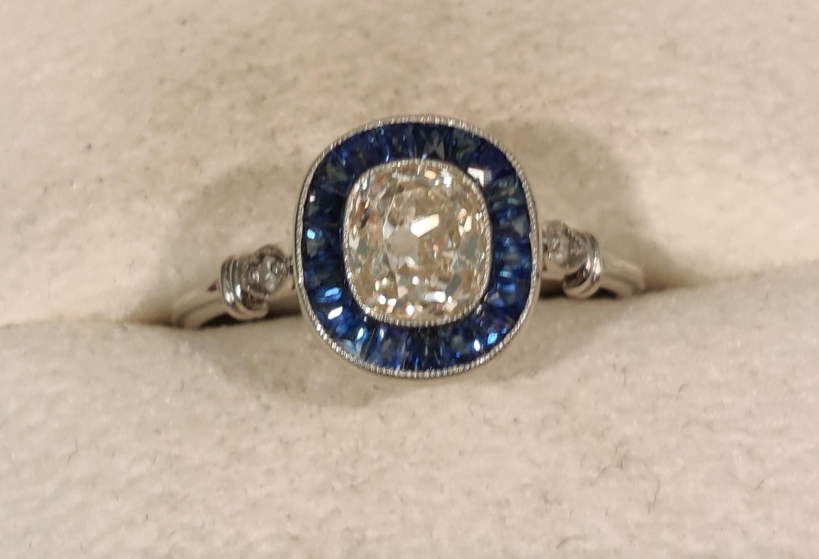 Art-Deco diamond ring platinum 4