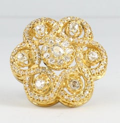 Art Deco Diamond Ring set in 18 Karat Yellow Gold