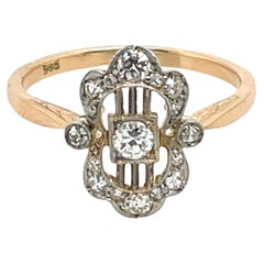 Bague Art déco sertie de diamants ronds de 0,38 carat