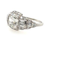Art Deco Diamond Ring with GIA 2.05 Carat Diamond