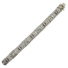 Antikes Art Deco Diamant-Rubin-Platin-Armband