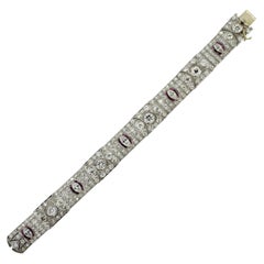 Art Deco Diamond Ruby Platinum Antique Bracelet