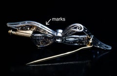Art Deco Diamond Sapphire Antique Bow Brooch Ref: 548750