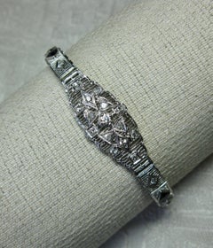 Art Deco Diamond Sapphire Bracelet Filigree White Gold Gorgeous