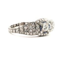 Bracciale Art Deco con diamanti e zaffiri