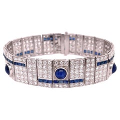 Art Deco Diamond & Sapphire Bracelet Platinum