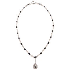 Art Deco Diamond Sapphire Necklace