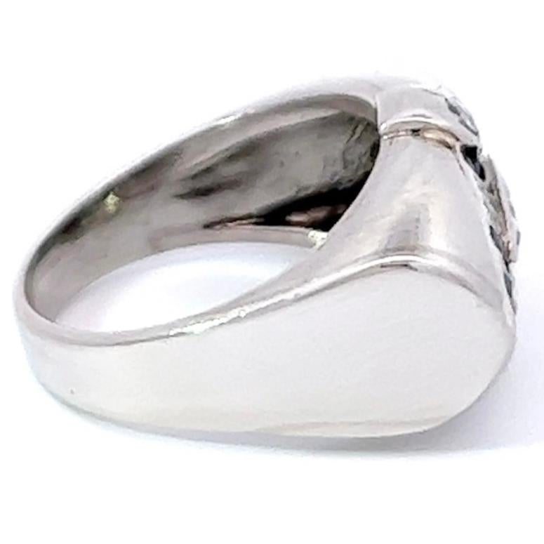Art Deco Diamond Sapphire Platinum Ring 1