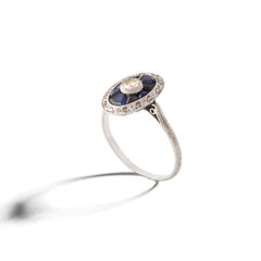 Art Deco Diamond Sapphire Ring