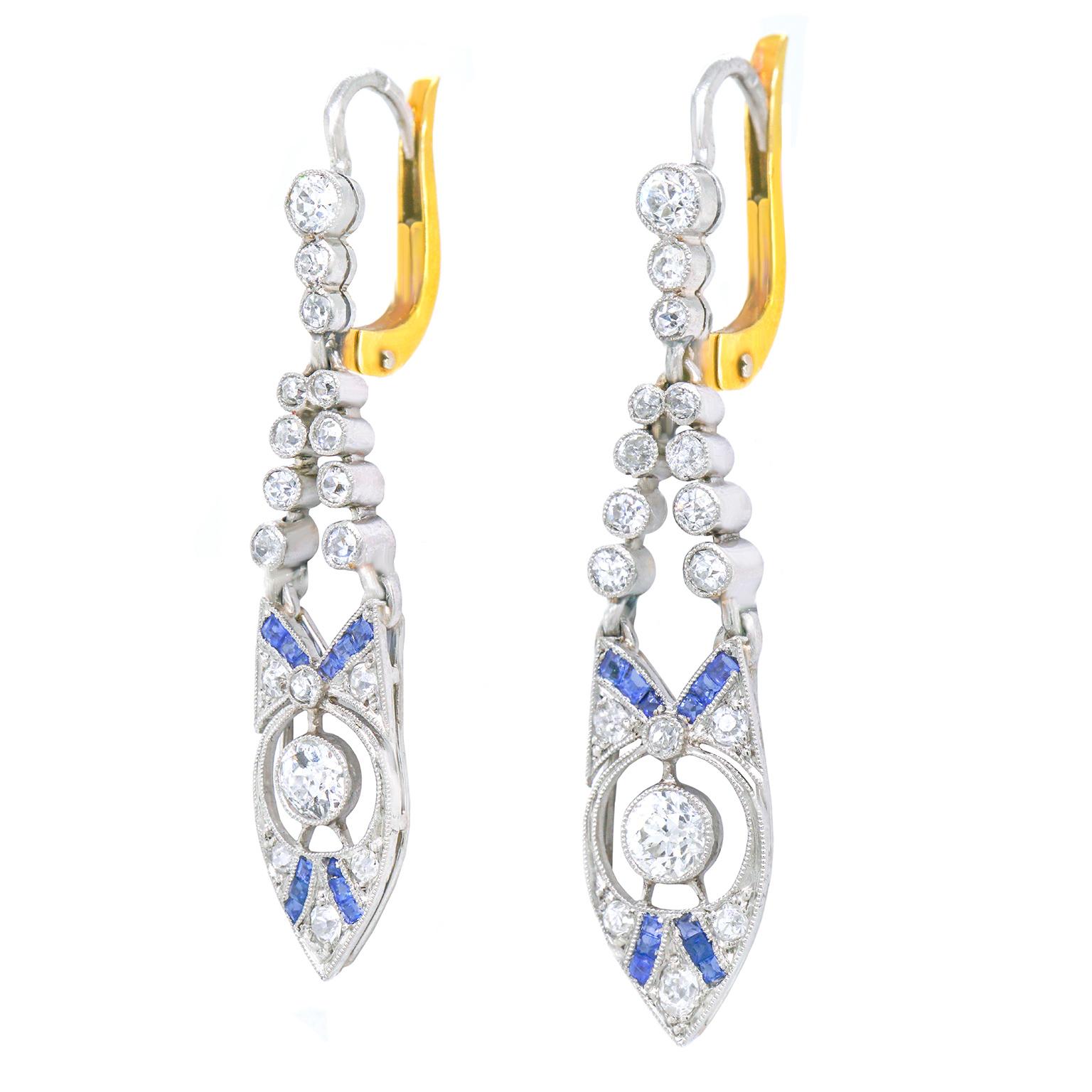 art deco sapphire earrings