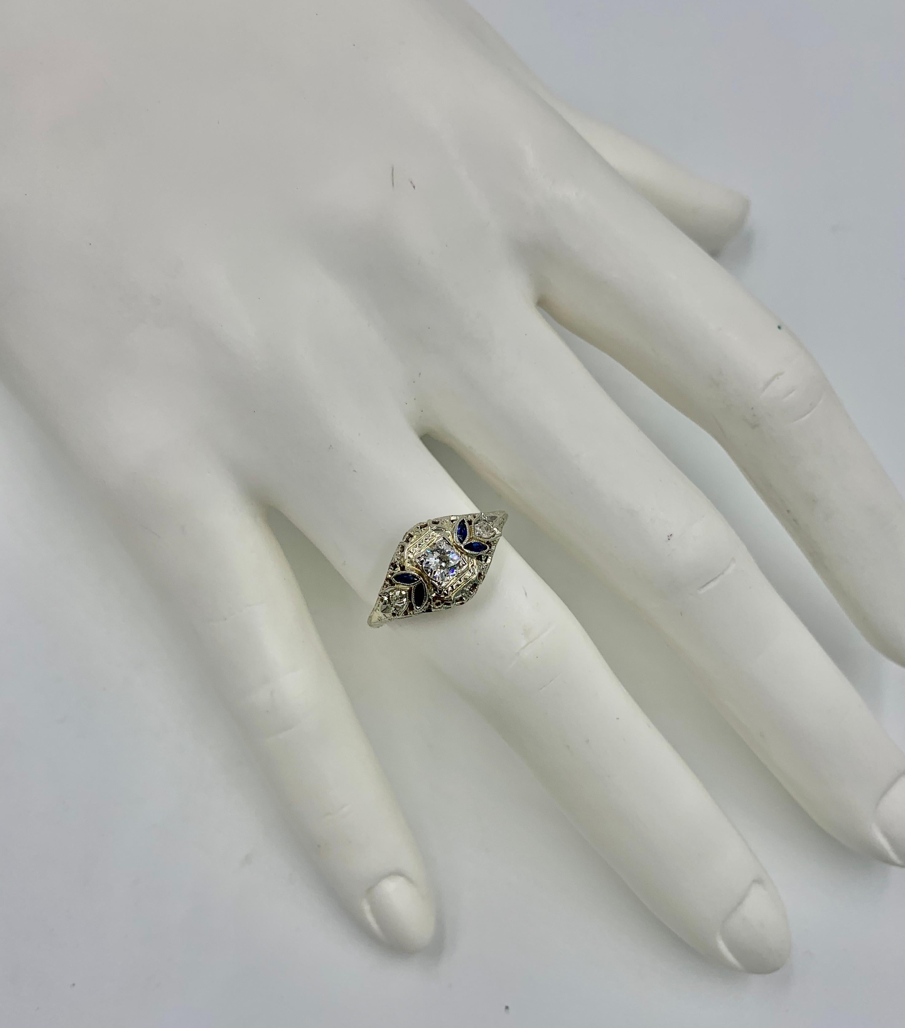 antique sapphire ring art deco
