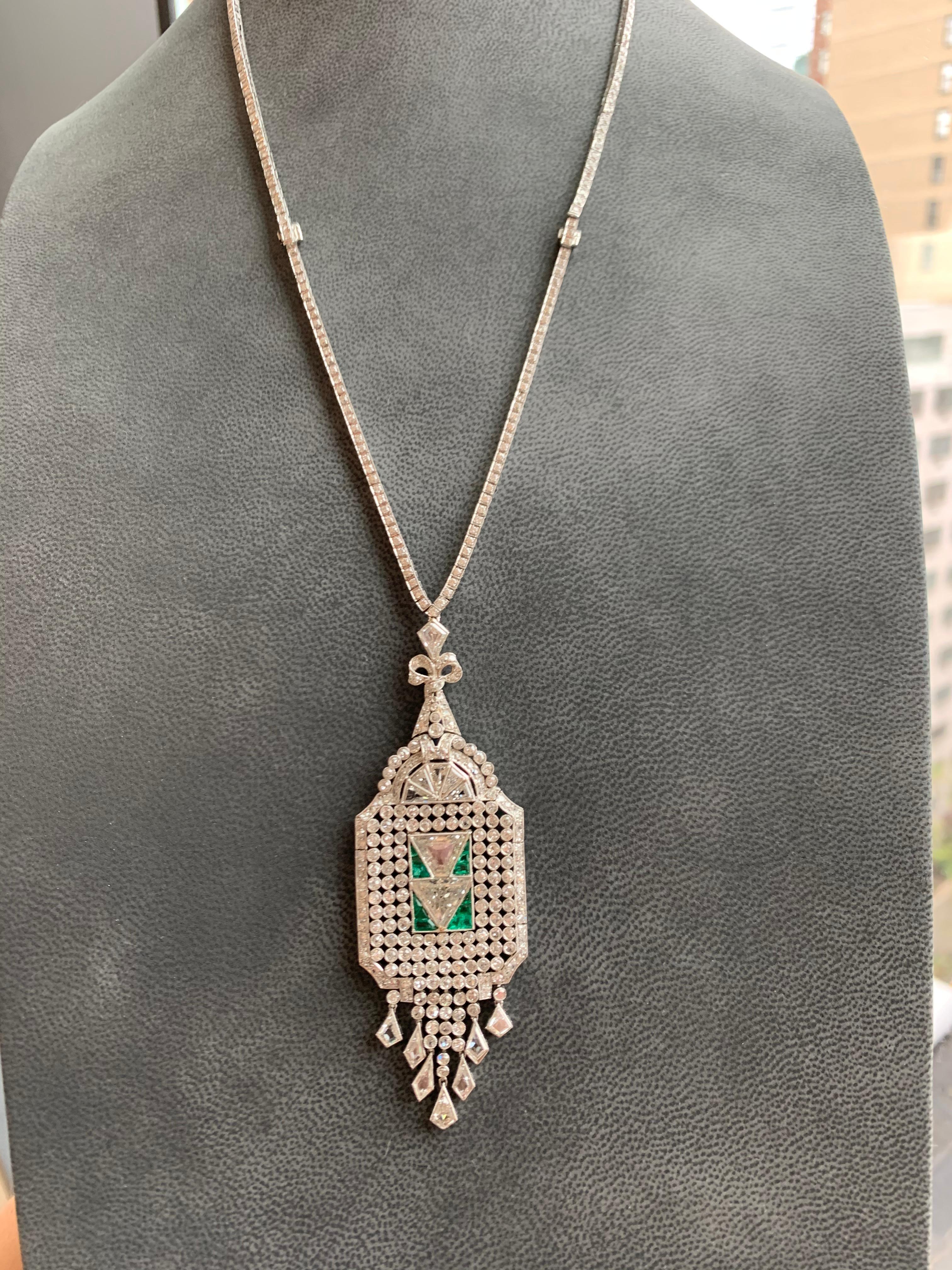 Art Deco Diamond Sautoir Necklace In Excellent Condition In New York, NY